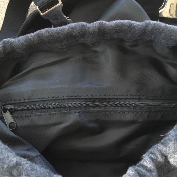 Bags Nwot Unique Grey Wool Backpack Black Straps Poshmark